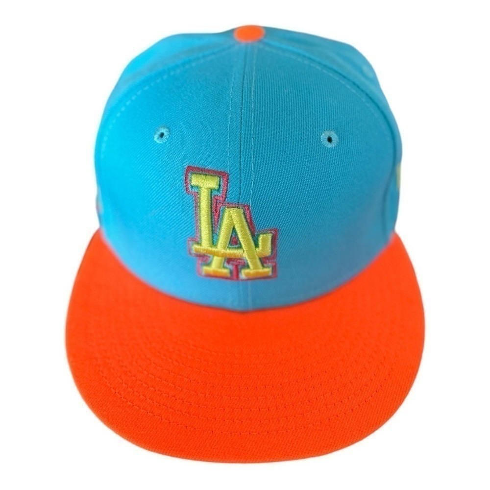 Men's New Era Los Angeles Dodgers 1978 World Series Vice Highlighter 59FIFTY Hat - Picture 3 of 8